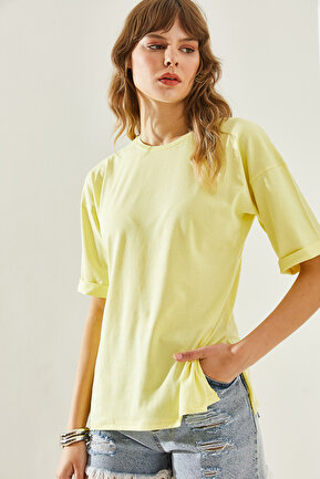تیشرت زرد زنانه بیسیک Bianco Lucci - کد 829699201
