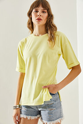 تیشرت زرد زنانه بیسیک Bianco Lucci - کد 829699201