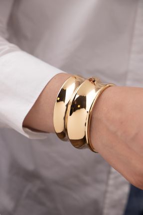 دستبند جواهر طلائی زنانه فلزی کد 829736430
