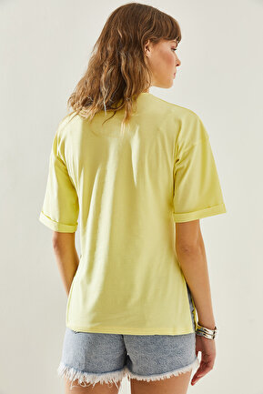 تیشرت زرد زنانه بیسیک Bianco Lucci - کد 829699201