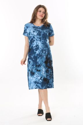 لباس آبی زنانه ویسکون سایز بزرگ بافت کد 829741649