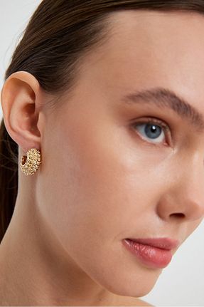 گوشواره جواهر طلائی برنجی İlraysa - کد 789744989