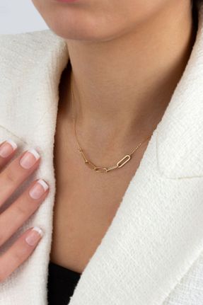 گردنبند طلا رنگی زنانه 14 عیار goldberia - کد 818625037