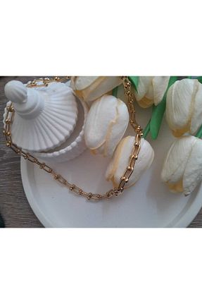 گردنبند استیل ( فولاد ) طلائی زنانه BACACCESSORİES - کد 802134197