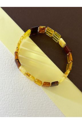 دستبند جواهر زرد زنانه سنگ طبیعی کد 829993733