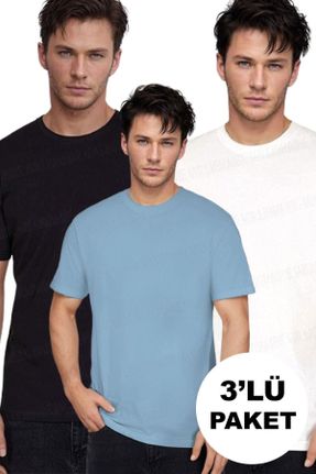 تی شرت مشکی مردانه یقه گرد پنبه (نخی) رگولار 3