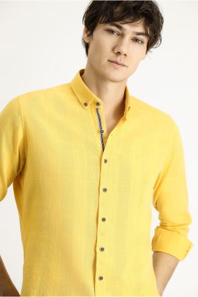 پیراهن زرد مردانه اسلیم کد 822368777