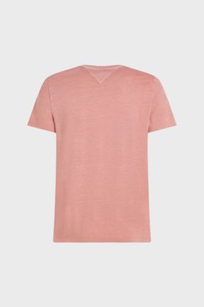 تی شرت صورتی مردانه رگولار یقه گرد پنبه (نخی) تکی کد 830013814