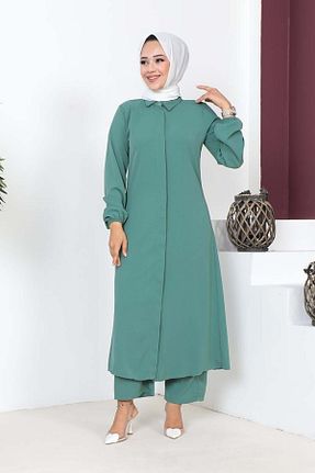 ست بالاتنه و پائین تنه حجاب خاکی زنانه رگولار Genel Markalar - کد 830300952