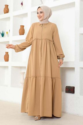 کلاه و ابایا قهوه ای زنانه بافتنی Sgs - کد 830300861