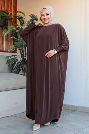لباس حجاب قهوه ای زنانه کلوش Genel Markalar - کد 830092193