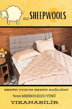 لحاف دونفره بژ 230 x 220 ozsheepwools - کد 830320865
