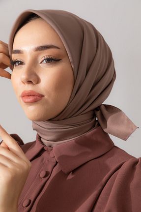 روسری قهوه ای پلی استر Silk Home - کد 830313267