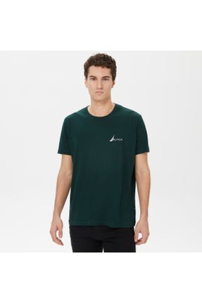 تی شرت سبز مردانه یقه خدمه تکی بیسیک کد 772499417