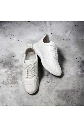 کفش اسنیکر سفید زنانه چرم اصل BUSENİNSHOES - کد 826406105
