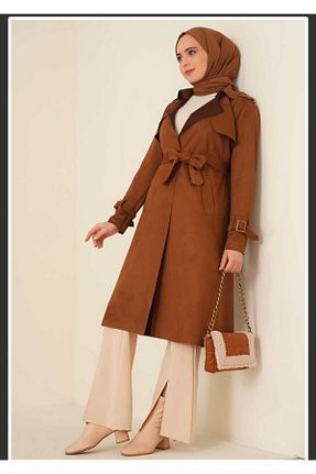 ترنچکت قهوه ای زنانه پلی استر UĞUR BUTİK - کد 818452290