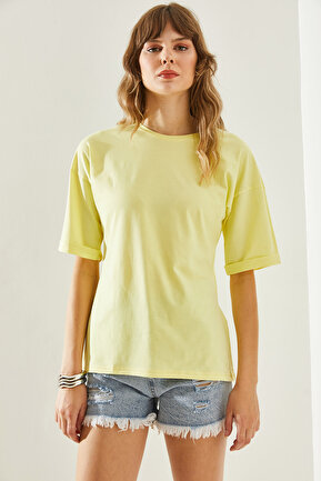 تیشرت زرد زنانه بیسیک Bianco Lucci - کد 829699201