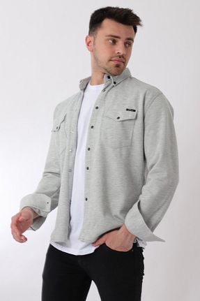پیراهن طوسی مردانه اسلیم فیت ByTrend - کد 829765436
