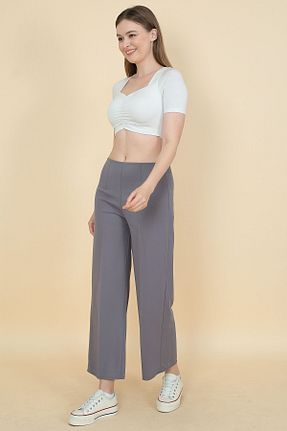 شلوار طوسی زنانه پارچه ABS FASHİON - کد 827376055