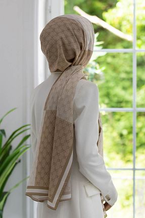 شال بژ زنانه Medine İpeği Vissona - کد 830091961