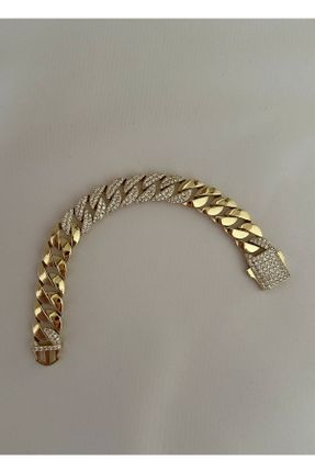 دستبند استیل طلائی استیل ضد زنگ کد 830203065