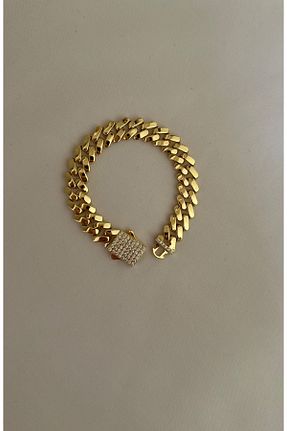 دستبند استیل (فولاد) طلائی زنانه استیل ضد زنگ MAT STORE - کد 830204098