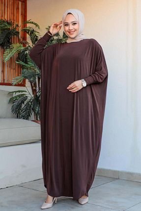 لباس حجاب قهوه ای زنانه کلوش Genel Markalar - کد 830092193