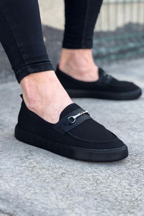 کفش کلاسیک مشکی مردانه پارچه نساجی پاشنه کوتاه ( 4 - 1 cm ) پاشنه ساده کد 830310355