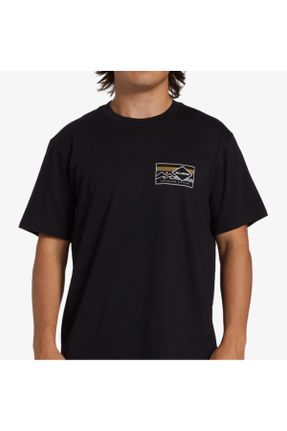 تی شرت مشکی مردانه رگولار یقه گرد پنبه (نخی) کد 830364592