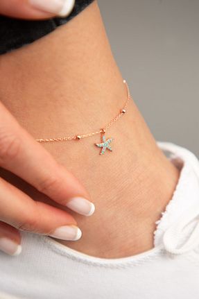 خلخال نقره آبی زنانه Elika Silver - کد 118332176