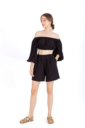 شلوارک و برمودا مشکی زنانه City Short ALİ ADEN - کد 119044319