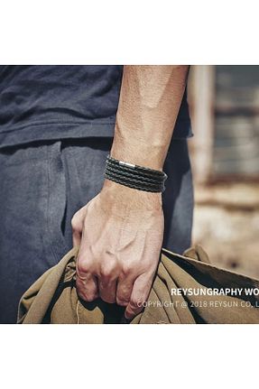 دستبند جواهر مشکی مردانه سنگ طبیعی Gogoey - کد 57133916
