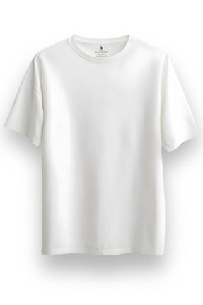 تی شرت سفید زنانه یقه گرد اورسایز تکی کد 820294398