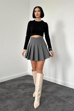 دامن طوسی زنانه پارچه Elbee Fashion Woman - کد 816769033