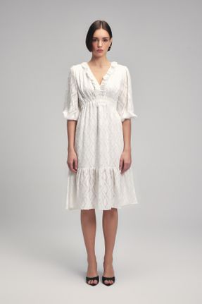 لباس سفید زنانه بافتنی Fitted کد 807279224