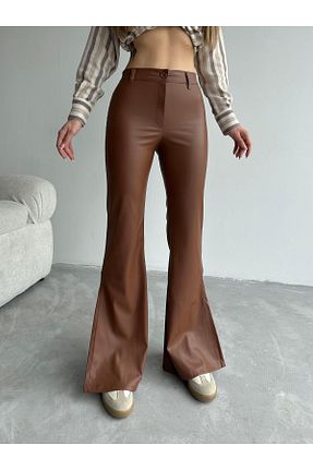 شلوار قهوه ای زنانه چرم مصنوعی mydukkan.co - کد 650587050