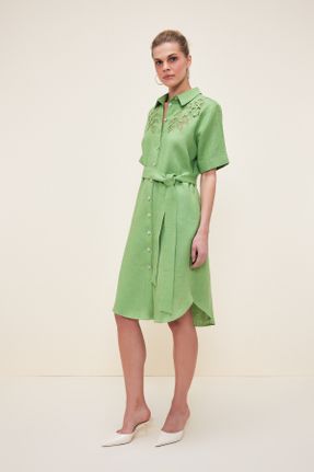 لباس سبز زنانه بافتنی Fitted کد 829236516