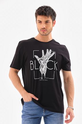 تیشرت مشکی مردانه اورسایز Cuqq Denim - کد 829338249