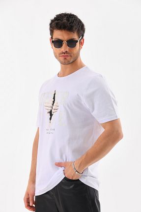 تیشرت سفید مردانه اورسایز Cuqq Denim - کد 829377449
