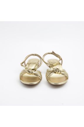 کفش مجلسی طلائی زنانه پاشنه نازک پاشنه کوتاه ( 4 - 1 cm ) چرم مصنوعی کد 702277349