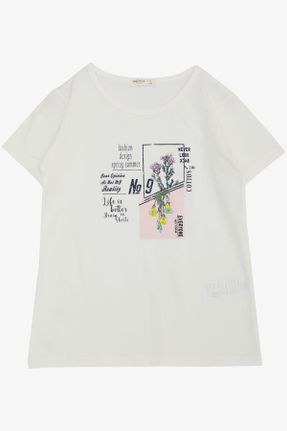 تی شرت نباتی بچه گانه رگولار یقه گرد کد 825201717