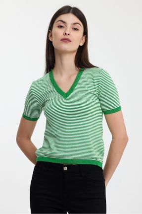 تی شرت سبز زنانه ریلکس کد 804398082