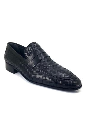 کفش کلاسیک مشکی مردانه چرم طبیعی پاشنه کوتاه ( 4 - 1 cm ) پاشنه ساده کد 815994478