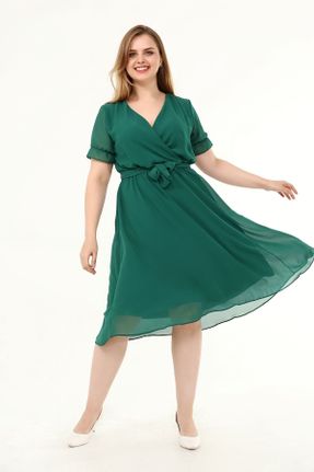 لباس سبز زنانه سایز بزرگ پلی اورتان بافتنی کد 129844743