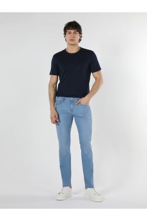 شلوار جین آبی مردانه پاچه ساده جین ساده کد 6428342