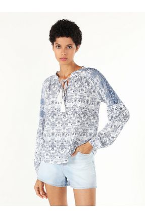 بلوز آبی زنانه طرح دار Colin’s - کد 367463517