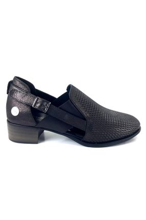 کفش کلاسیک مشکی زنانه چرم طبیعی پاشنه کوتاه ( 4 - 1 cm ) پاشنه ساده کد 739410070