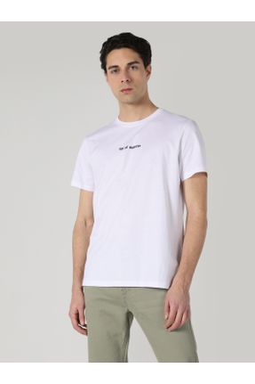 تی شرت سفید مردانه رگولار یقه گرد کد 743025700