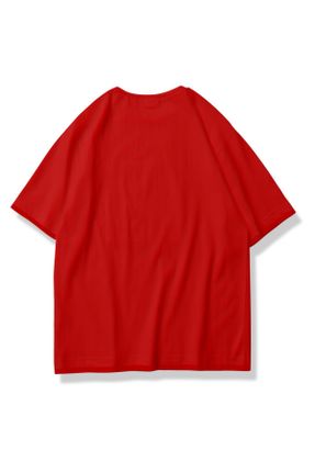 تی شرت قرمز زنانه اورسایز کد 808640152
