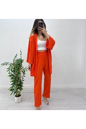 ست بالاتنه و پائین تنه نارنجی زنانه بافتنی BERİ BUTİK - کد 731878904